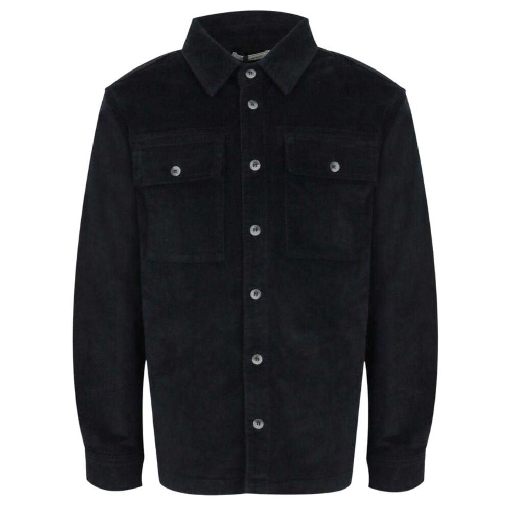 Jack Wills Mens Corduroy Double Pocket Long-Sleeved Shirt / Black